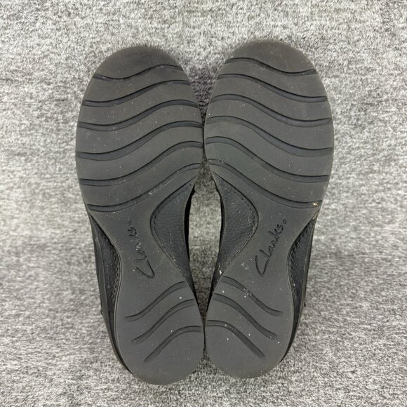 ✅Clarks Bendables Loafers Women's 7.5M Black Leather Shoes W/Adjustable Straps - Picture 3 of 10